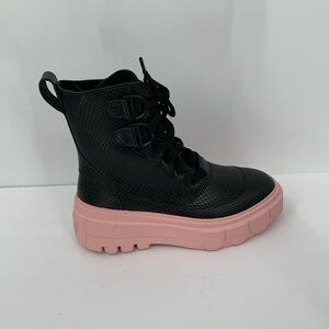 Sorel Brex Caribou winter boots ankle lace-up black pink waterproof chunky new 6